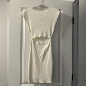 aritzia light birch cut out knit dress